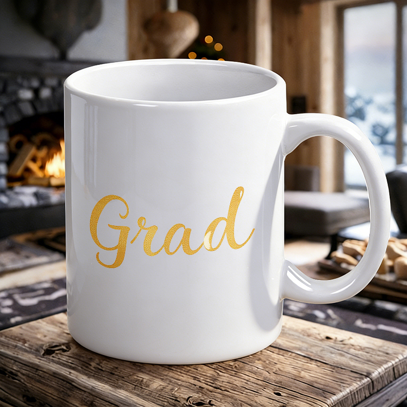 Coffee Tea Font - 우아한 손글씨 글꼴 'Grad' 세라믹 머그컵,