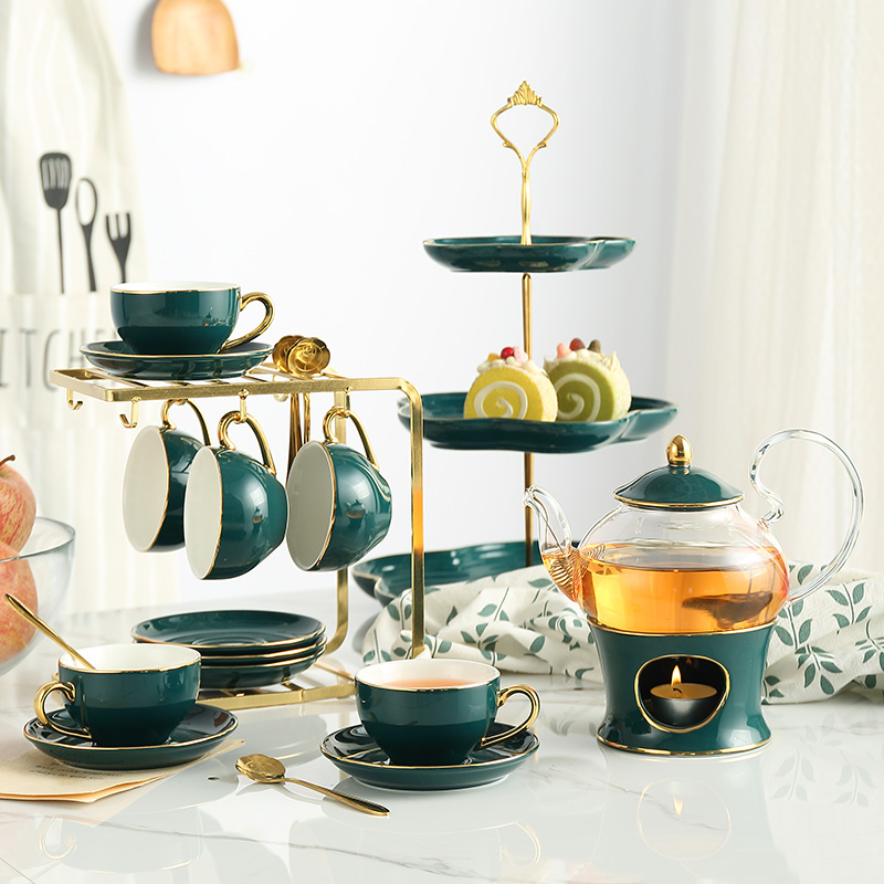 Tea Coffee Pot Set - 북유럽 세라믹 티 세트, 도자기 향