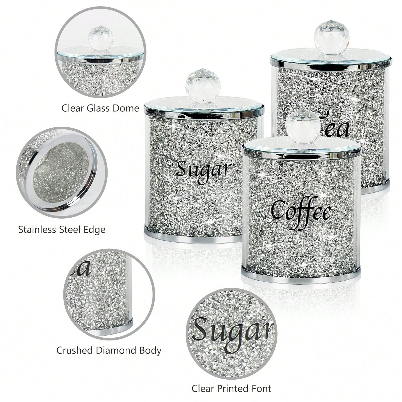 Coffee Tea Sugar Canisters - 커피 설탕 차 보관 용기 세트