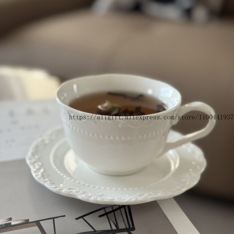 Tea Coffee Pot Set - 프렌치 라이트 럭셔리 양각 꽃무늬 커피