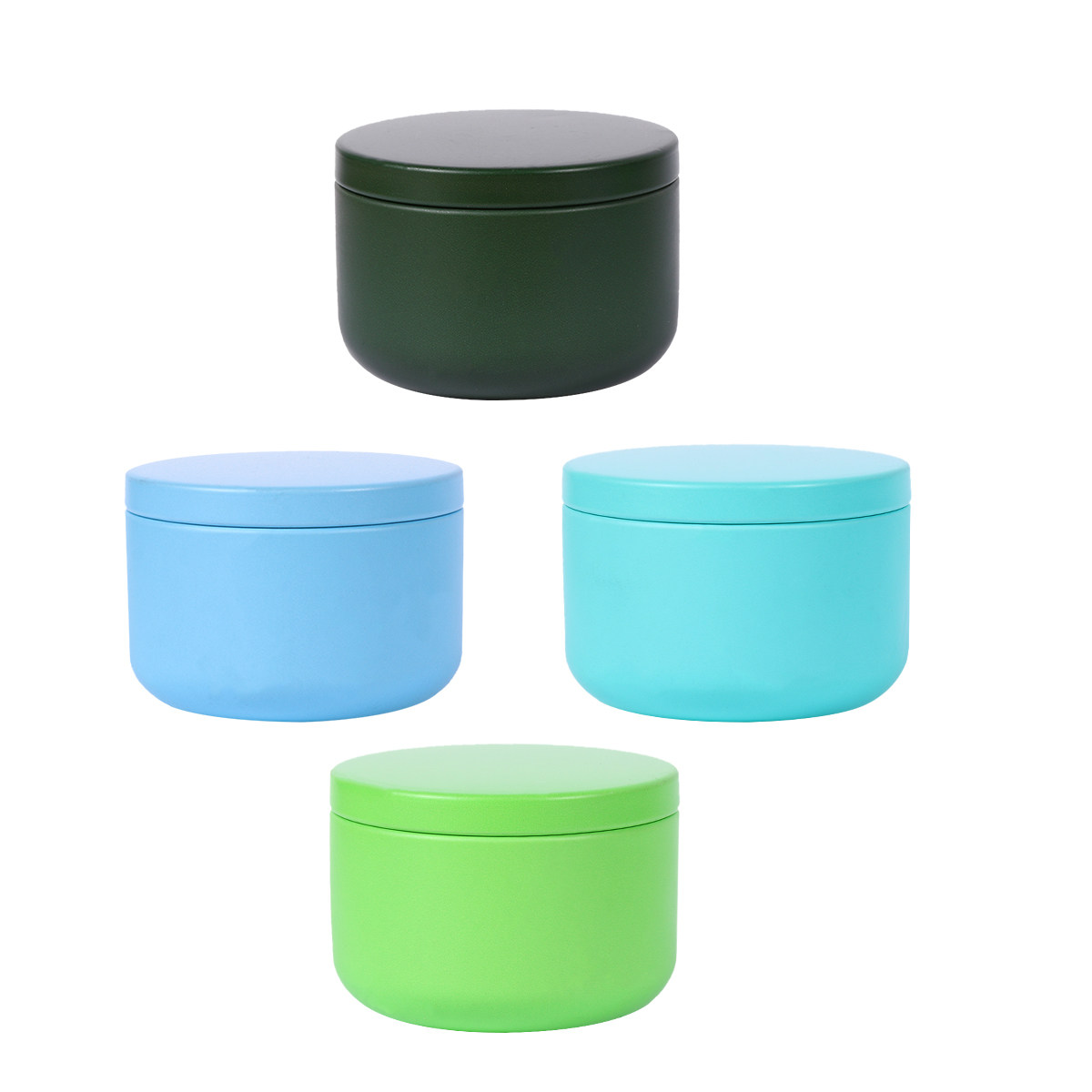 Coffee Tea Sugar Canisters - 4개의 튼튼한 양철 캔, 차, 커피,