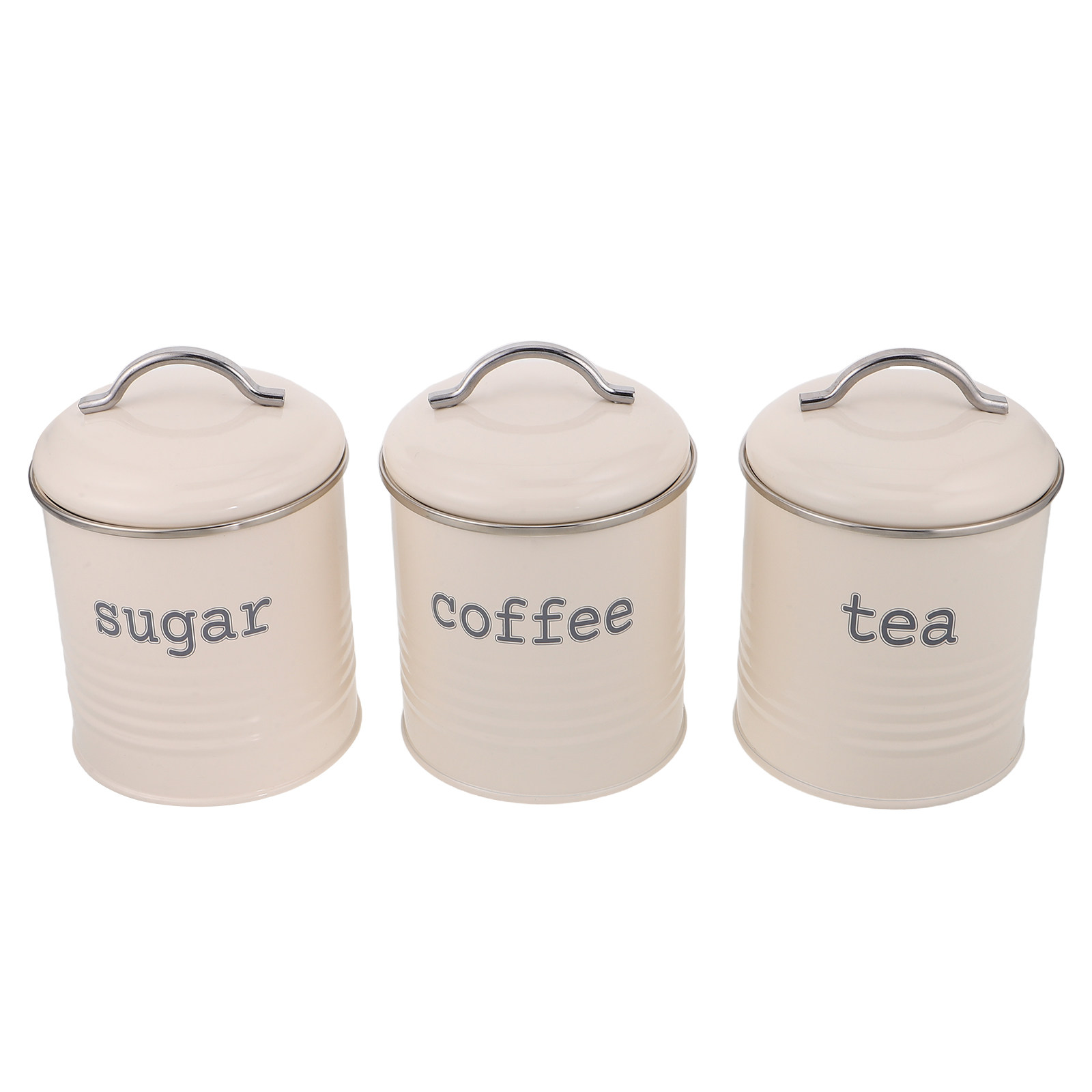 Coffee Tea Sugar Canisters - 3개 세트 밀폐형 커피 원두 보관