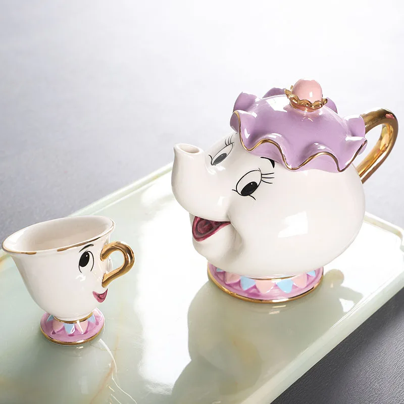 새로운 만화 티팟 귀여운 만화 미녀와 야수 커피 포트  - Tea Coffee Pot Set 리뷰 및 가격