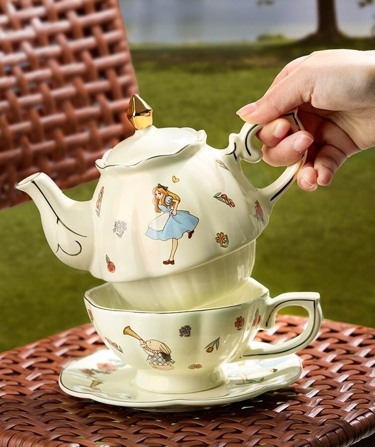 앨리스 세라믹 티&커피 세트 (토끼 디자인) 고급 생일 - Tea Coffee Pot Set 리뷰 및 가격