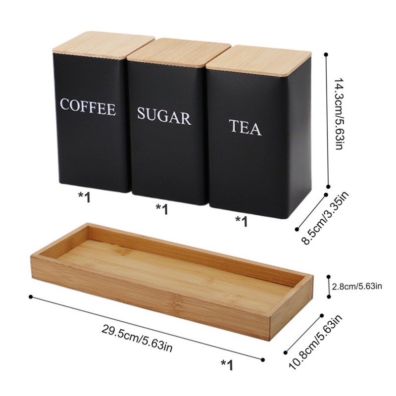 3종 세트 차 커피 설탕 보관 용기 세트(트레이 포함) - Coffee Tea Sugar Canisters 리뷰 및 가격