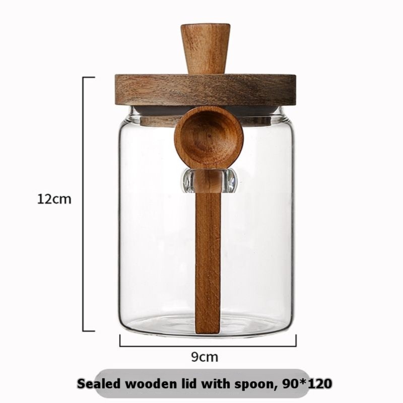 ABJI-유리병 나무 뚜껑과 스푼 포함 13&20&30 - Coffee Tea Sugar Canisters 리뷰 및 가격