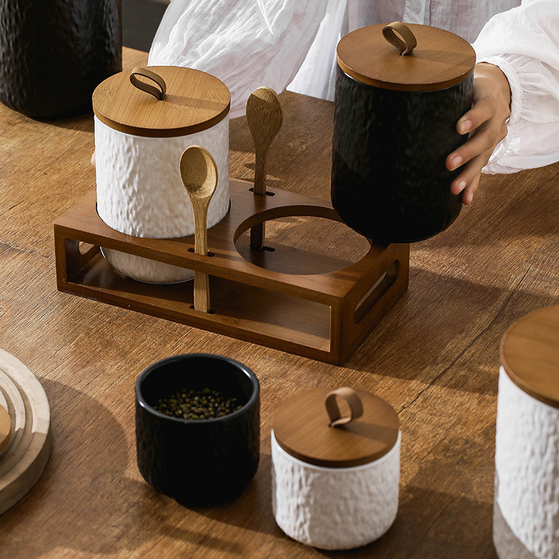 바위 패턴 세라믹 차 저장 용기 커피 설탕 곡물에 대한 - Coffee Tea Sugar Canisters 리뷰 및 가격