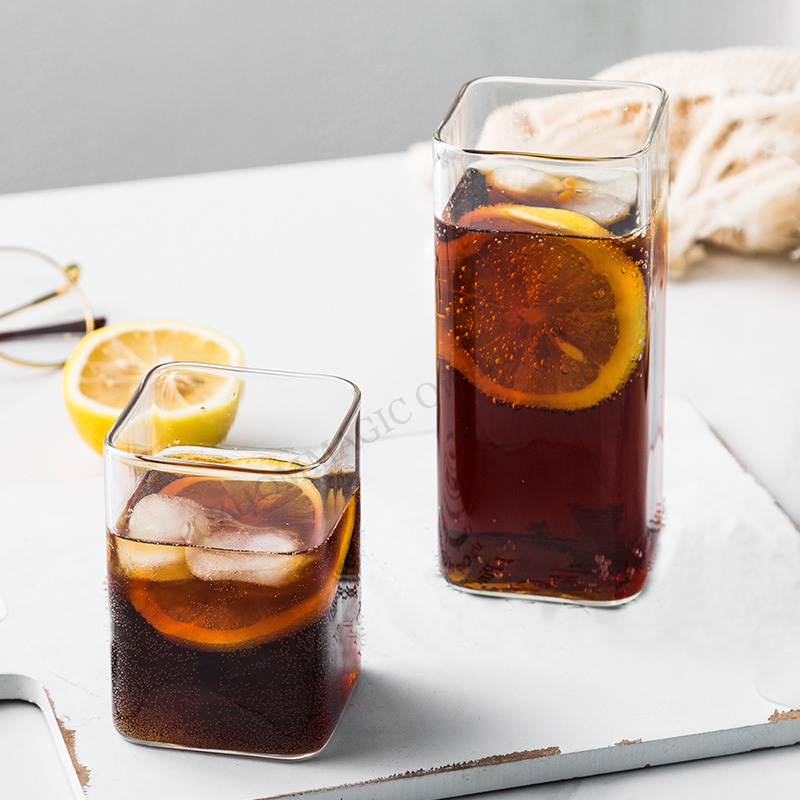 사각 유리 컵, 커피 머그잔, 내열성 물컵, 투명 차  - Juice Tea Coffee 리뷰 및 가격