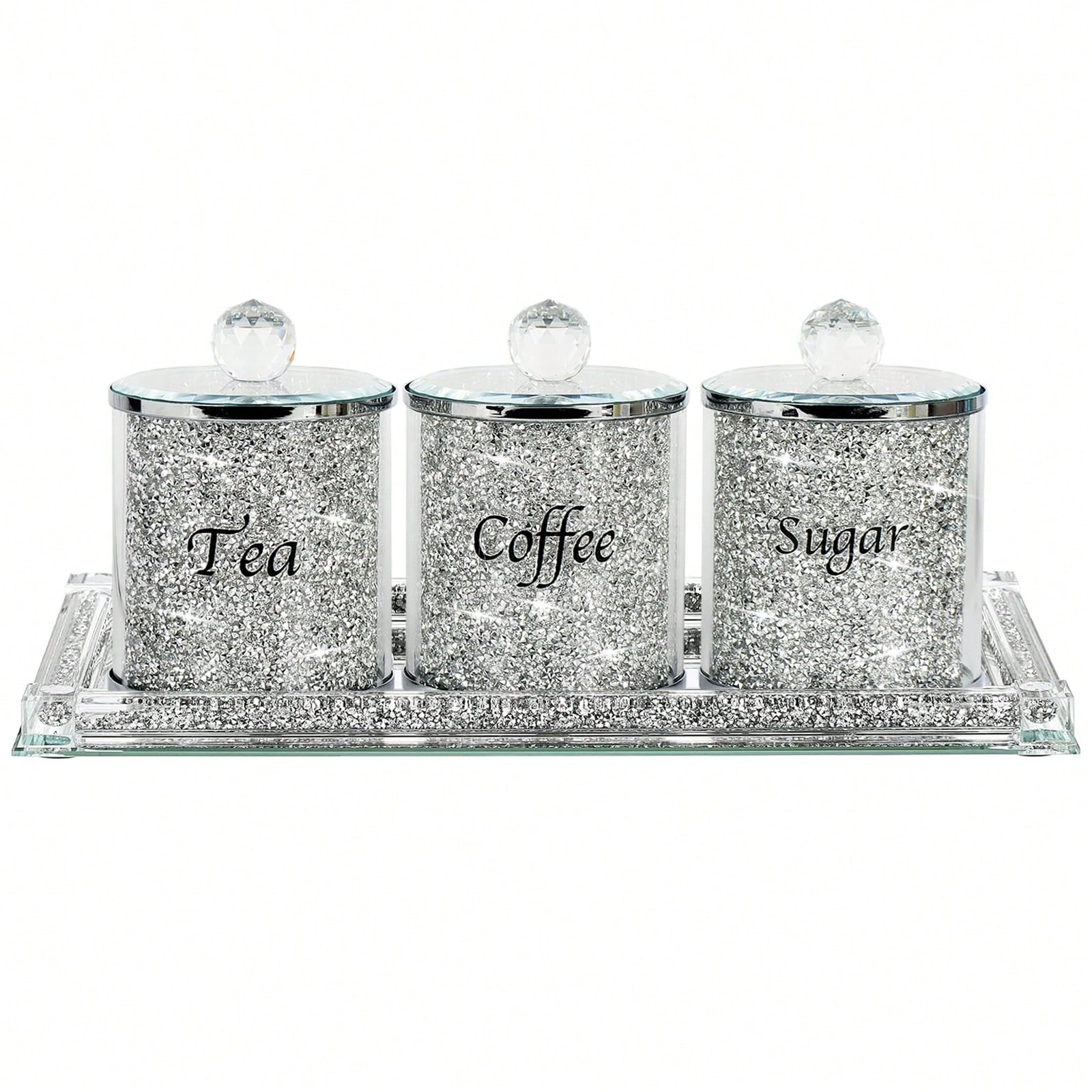 커피 설탕 차 보관 용기 세트 반짝이는 글램 크러쉬드  - Coffee Tea Sugar Canisters 리뷰 및 가격