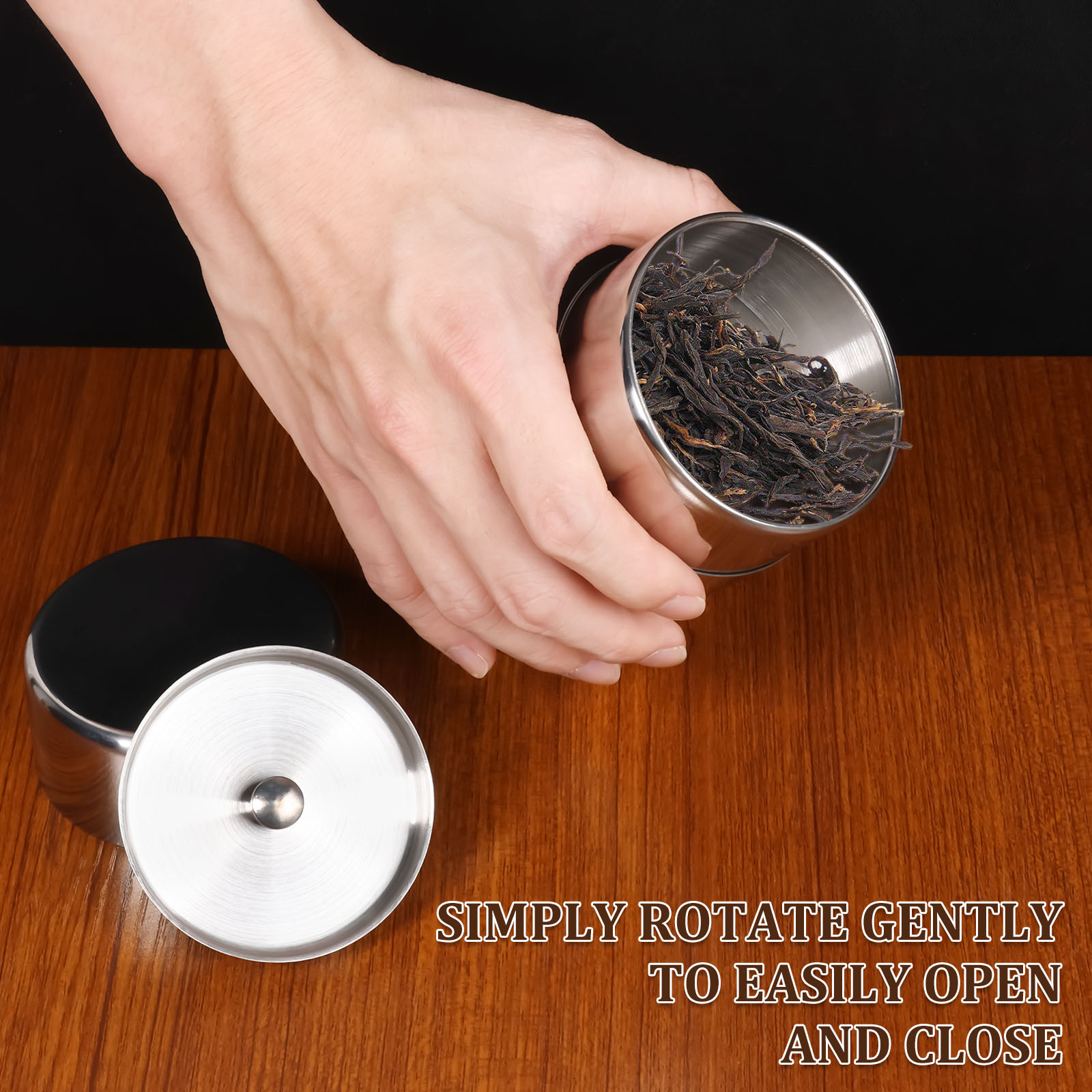 스테인리스 스틸 차잎 틴 캐니스터 두꺼운 이중 밀봉 커 - Coffee Tea Sugar Canisters 리뷰 및 가격